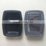 2 COMPARTMENT PP Food Container Black Bottom Clear Lid 1000ML thumbnail-1
