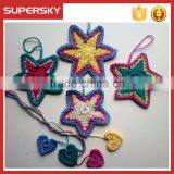 V-743 Merry Christmas Decoration Hand Knit Star Hanging Tree Decoration Knit Christmas Tree Hanging Ornament thumbnail-1