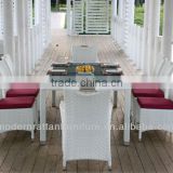 Wicker Furniture White PE Rattan 10 Seats Outdoor Dining Set FCO-1310