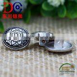New Arrival Flower Shape Metal Shank Buttons Black Sewing Button for Coat