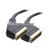 Black Gold Plated Plug 21 Pin Scart Cable thumbnail-1