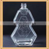China 450ml Empty Clear Unique Shape Red Glass Wine Bottle for Liquor thumbnail-1