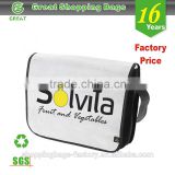 Customized non woven wide strap sports pattern shoulder bag for college students
