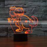3D Optical Lamp Dinosaur Style Night Light 7 RGB Light Colors 10 LEDs AA Battery or DC 5V Mixed Lot thumbnail-2