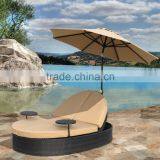 Beach Swimming Pool Rattan Rattan Round Outdoor Lounge Bed With Canopy thumbnail-5