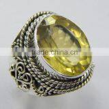 Natural Faceted Lemon Topaz Ring 92.5 Sterling Silver Jewellery thumbnail-1