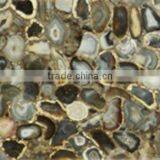 Black Agate Semi Precious Stone Dining Table Top