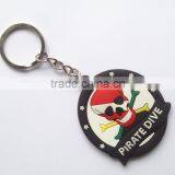 Wholesale Skull Letter Printing PVC Key Chain Soft Rubber Cool Key Ring Manufacture