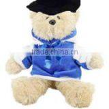 Embroidery Plush Stuffed Soft Blue Coat Plush Hoodie Bear Logo Imprinted Beanbag Mascot Scarf Band T-shirt Bandana Costume Toys thumbnail-1