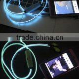 Fashion Visible Flow Light EL Earphone for Mobile Phone, Cheap Led Light Headset Earbud thumbnail-1