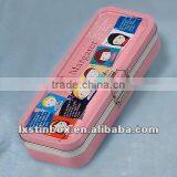 Rectangular Shape Black Size:200*75*40mm for Pen Package Hinged Lid Tin Box