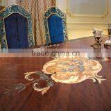 French New Fashion Neo-Classic Marquetry Luxury Dining Table Set/ Fantanstic Vivid Wooden Carving Dining Room Furniture 8 People thumbnail-3