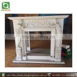 HT-J-BL007 Fireplace in Marble ,white Marble Fireplace thumbnail-1