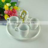 Cheap White Porcelain Cup and Plate in Stock, Wholesale Coffee Set , Tea Set, Espresso Cup Saucers thumbnail-2