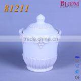 Flower Shape White Glaze Ceramic Coffee Creamer Container thumbnail-2