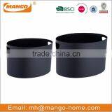 European Set of 2 Black Oval Log Holder