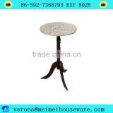 Granite Top Round Wooden Flower Display Stand Coffee Table thumbnail-1