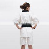 OEM Cotton/polyester Wear Resistant Competition Short Sleeve Taekwondo Uniform for Kids and Adults thumbnail-2