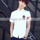 School White Cotton Shirt And Navy Blue Denim Skirt Sets thumbnail-5