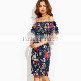 Maxnegio Sexy Fashion Best Price off Shoulder Wholeasale Bohemian Dress thumbnail-2