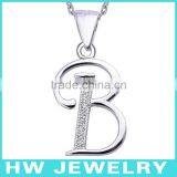 Letter B Pendants Necklace Silver 925 Z Cubic Zirconia Necklaces thumbnail-1