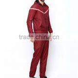 OEM/ODM Full Zip Tracksuit Jacket Set Men Red Tracksuit With Hood thumbnail-3