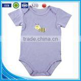 Unisex Applique Bee Summer Wear Short Sleeve Wholesale Pattern Custom Made Infant Cotton Baby Romper thumbnail-1