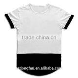 Top Quality Patchwork Tshirt T-shirt Men Longline T Shirt Man Clothes Curved Hem Latest Shirt Designs Men thumbnail-3