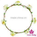 Wholesale Plain Color Floral Crown For Kids Hair Accessory Wedding Headband Little Flower Garland Remake Photo Props thumbnail-3