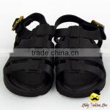 Fancy Kids Plain Black Soft Silicone Gladiator Wear Resistant Baby Boy Summer Flattie Casual Snadals Shoes thumbnail-2