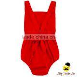 Summer Plain Red Frock Design Blank Bodysuit Soft Cotton Jumpsuit Baby Infant Magic Toddler Romper