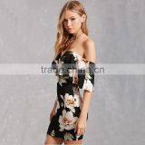 2017 Splited Neck and Off-shoulder Women Printed Sexy Bandage Dress thumbnail-3