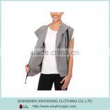 66% Cotton 34% Polyester Bonded Zip Pocket Asymmetrical Cut Fleece Vest thumbnail-2