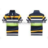 Colored Horizontal Stripes Men t Shirt Spandex & Cotton Men Short Sleeve Casual Shirt thumbnail-1