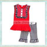 Indian Clothes Red Sleeveless Top Zebra Stripes Pants Baby Organic Fitness Outfit Casual Style thumbnail-1