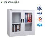 Two Swing Glass Door Steel Small Office Filing Cabinet thumbnail-5