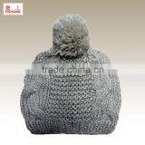 Lady Hat 100%Acrylic Lady Fashion Top Cable Hat thumbnail-1