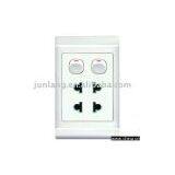 Twin Two-Pin Socket With Two-Gang Switch thumbnail-1