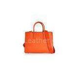 Weekend Girls Orange Tote Leather Bags With Long Shoulder Strap