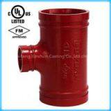 UL Listed FM Approval Ductile Grooved Iron Reducer Tee thumbnail-1