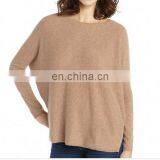 Women Knitted Bat Sleeves 100% Cashmere Thicken Loose Style Pullover Sweater thumbnail-3