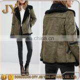 Hot Selling Winter Apparel in America Wholesale OEM Service Women Khaki Faux-suede Jackets JYABC048 thumbnail-1