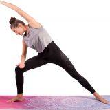 Anti Slip Yoga Pilates Gymnastics Natural Rubber Suede Yoga Mat Printed Mats With Carrying Strap - 2 in 1 Mat and Towel thumbnail-3