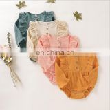 Baby cotton and linen solid color long sleeve climbing suit Halley tights