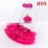 3PCS SET Baby Outfit RED HEART ROMPER & 6LAYER TUTUS SKIRTS & BOW HEADBAND Valentines Day Kids Clothing Set thumbnail-5