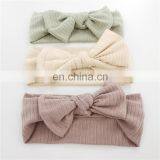 Organic Cotton Bow Knot Knitted Ribbed Baby Headband For Babies thumbnail-1