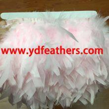 Dyed Colour Stripped Turkey Feather Fringe From China thumbnail-3