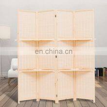 Wooden Bamboo Decorative Living Room Dining Room Divider Shelf Privacy Moveable Interior Free Standing Partition Screen