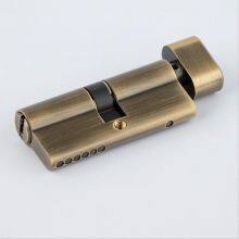 Antique Brass Color Oval Shaped Thumbturn Single Open Euro Profile Brass Lock Cylinder thumbnail-1