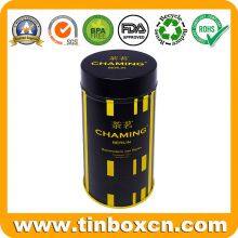Customized Round Tea Tin Can With Plug Lid and Flush Appearance thumbnail-3